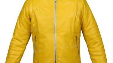 yellow leather jacket