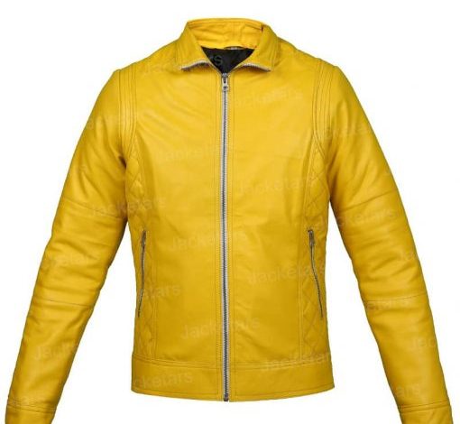 yellow leather jacket